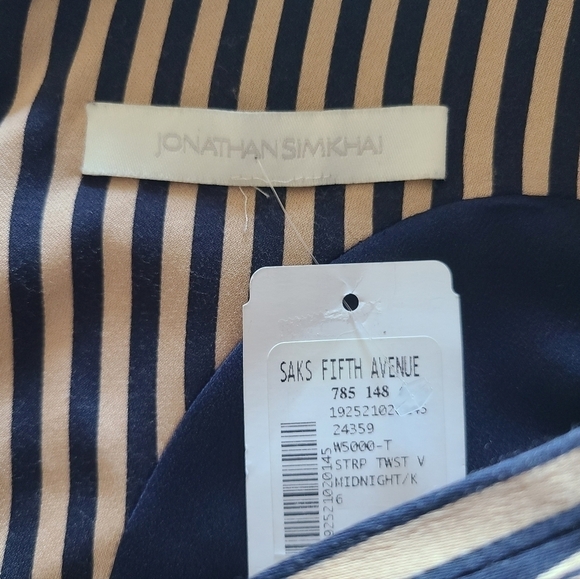 Jonathan Simkhai Wrap-Effect Jumpsuit, Size 6, Blue | Khaki, NWT - Picture 11 of 16